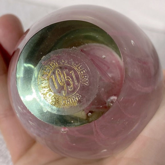 Vintage 1951 Dynasty Gallery Pink Jellyfish Glass Art Paperweight - Picture 4 of 10